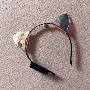 Holographic kitty ear headband